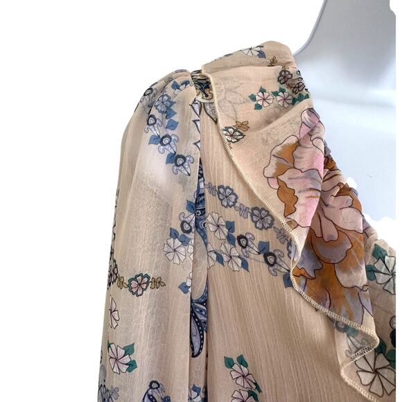 Super Natural by Secret Mission Rose Dress NWOT Boho Floral Mini S Beige Layered - Picture 11 of 15